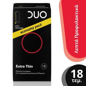 Duo Extra Thin Προφυλακτικά Πολύ Λεπτά 18 τμχ