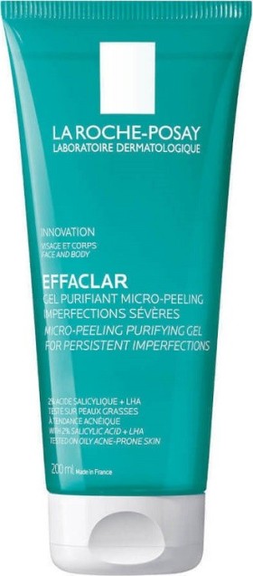 La Roche Posay Effaclar Μicro-Peeling Purifying Gel Αφρώδες Gel Καθαρισμού Ενάντια σε Σοβαρές Ατέλειες για Πρόσωπο & Σώμα 200ml