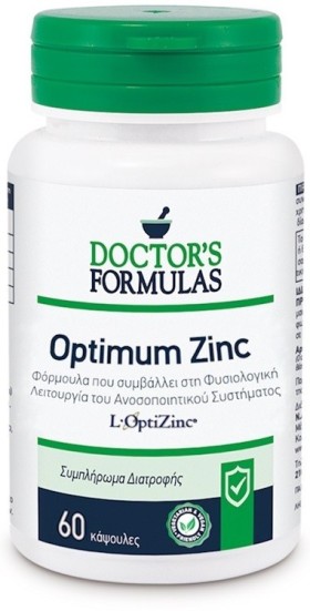 Doctors Formulas Optimum Zinc Συμπλήρωμα Διατροφής με Ψευδάργυρο και Βιταμίνη C για τo Ανοσοποιητικό Σύστημα 60caps