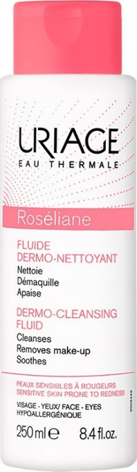 Uriage Roseliane Dermo-Cleansing Fluid Λεπτόρρευστη Λοσιόν Καθαρισμού Προσώπου & Ματιών 250ml