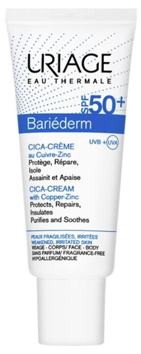 Uriage Bariederm Cica-Cream with Cu-Zn SPF50+ Αναπλαστική & Επανορθωτική Κρέμα Προσώπου & Σώματος  40ml