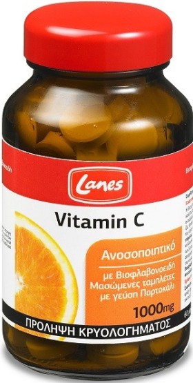 Lanes Vitamin C 1000mg Βιταμίνη για Ενίσχυση του Ανοσοποιητικού 60 chew.tabs