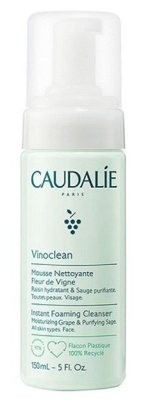 Caudalie Vinoclean Instant Foaming Cleanser Απαλός Αφρός Καθαρισμού για το Πρόσωπο 150ml