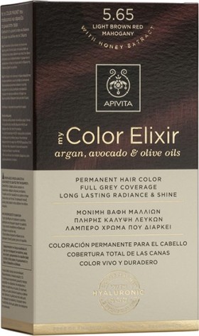 Apivita My Color Elixir Βαφή Μαλλιών 5.65 Καστανό Ανοιχτό Κόκκινο Μαονί
