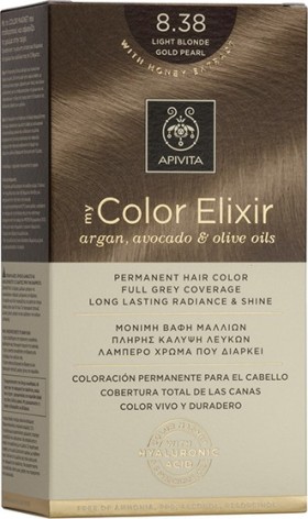 Apivita My Color Elixir Βαφή Μαλλιών 8.38 Ξανθό Ανοιχτό Μελί Περλέ