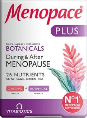 Vitabiotics Menopace Plus για τα Συμπτώματα της Εμμηνόπαυσης 56tabs