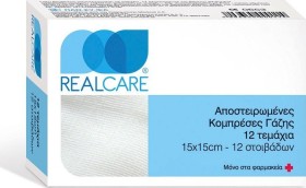 Real Care Αποστειρωμένες Κομπρέσες Γάζης 15x15 12τμχ