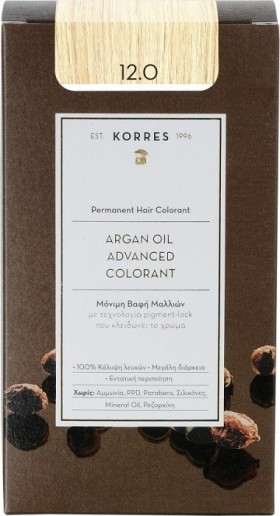 Korres Argan Oil Μόνιμη Βαφή 12.0 Ξανθό Special Blonde 50ml