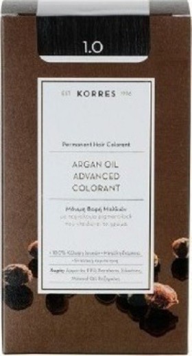 Korres Argan Oil Μόνιμη Βαφή 1.0 Μαύρο Φυσικό 50ml