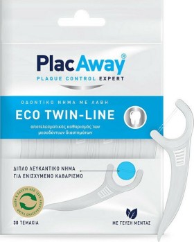PlacAway Eco Twin-Line Flosser Οδοντικό Νήμα με Λαβή 30τμχ