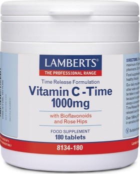 Lamberts Vitamin C Συμπλήρωμα Διατροφής Βιταμίνης C 1000mg 180Tabs