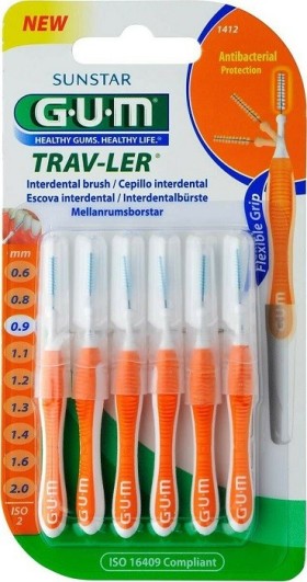 Gum Trav-Ler Interdental Brush Μεσοδόντια Βουρτσάκια 0.9mm 6τμχ