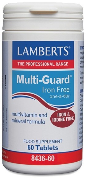 Lamberts Multi Guard Iron Free Πολυβιταμίνη Χωρίς Σίδηρο & Ιώδιο 60tabs