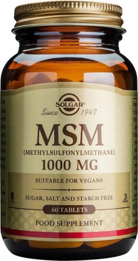 Solgar Οργανικό Θείο σε Μορφή MSM 1000mg 60Tabs