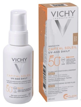 Vichy Capital Soleil UV-Age Daily Tinted spf50+ Λεπτόρευστο Αντηλιακό Κατά της Φωτογήρανσης με Χρώμα 40ml