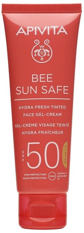 Apivita Bee Sun Safe Hydra Fresh Tinted Face Gel-Cream Ενυδατική Κρέμα-Gel Προσώπου με Χρώμα spf50 50ml