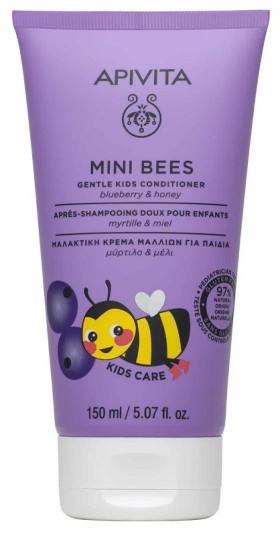 Apivita Mini Bees Gentle Kids Conditioner Blueberry & Honey  Μαλακτική Κρέμα Μαλλιών για Παιδιά Μύρτιλο & Μέλι 150ml