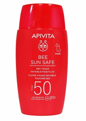 Apivita Bee Sun Safe Dry Touch Invisible Face Fluid Λεπτόρρευστη Αντηλιακή Κρέμα Προσώπου SPF50 50ml
