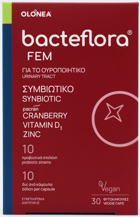 Olonea BacteFlora Fem Συμπλήρωμα Διατροφής με Προβιοτικά για την Γυναίκα 30φυτοκάψουλες