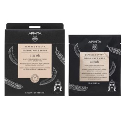 Apivita Express Beauty Black Tissue Face Mask Carob Μάσκα Προσώπου με Χαρούπι 20ml