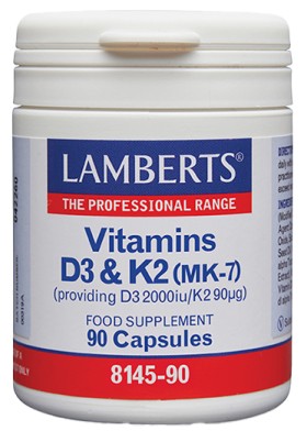LAMBERTS VITAMINS D3 & K2 90 CAPSULES