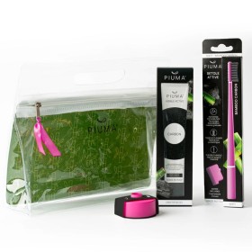 Piuma Set Bamboo Carbon Σετ Οδοντόκρεμα & Οδοντόβουρτσα με άνθρακα & Βαση Οδοντόβουρτσας