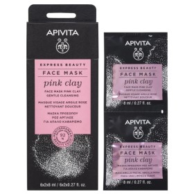 Apivita Express Beauty Face Mask Pink Clay Μάσκα για Απαλό Καθαρισμό με Ροζ Άργιλο 2x8ml