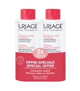 Uriage Promo Eau Micellaire Thermale Ιαματικό Νερό Καθαρισμού Προσώπου για Ευαίσθητες Επιδερμίδες 2x500ml