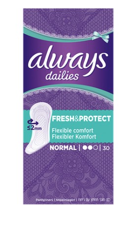 Always Dailies Fresh & Protect Normal Σερβιετάκια Καθημερινής Χρήσης, 30τμχ