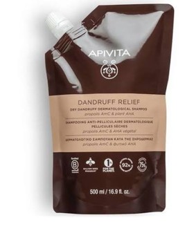 Apivita Dandruff Relief Dry Refill Shampoo Δερματολογικό Σαμπουάν κατά της Ξηροδερμίας Ανταλλακτικό 500 ml