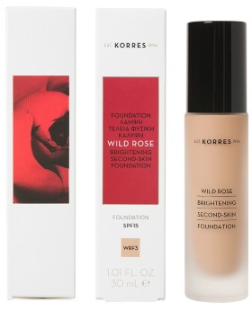 Korres Wild Rose Foundation SPF15 WRF3  Άγριο Τριαντάφυλλο Make-Up 30ml