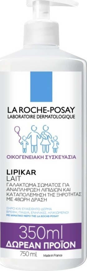 La Roche Posay Lipikar Lait  Γαλάκτωμα Σώματος με Λιπίδια κατά της Ξηρότητας 750ml
