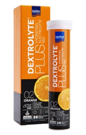 Intermed Dextrolyte Plus Ηλεκτρολύτες και Φολικό Οξύ με Γεύση Πορτοκάλι 20 αναβ. δισκία
