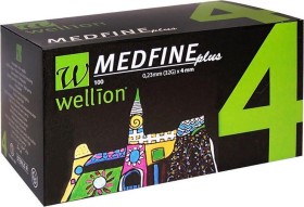 Wellion Medfine Plus 4mm 32G Βελόνες Πένας Ινσουλίνης 100τμχ