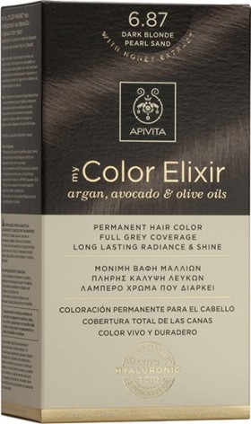 Apivita My Color Elixir Βαφή Μαλλιών 6.87 Ξανθό Σκούρο Περλέ Μπεζ