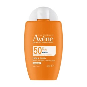Avene Ultra Fluid Invisible SPF50+ Λεπτόρευστη Αντηλιακή Προσώπου Χωρίς Άρωμα για το Ευαίσθητο Δέρμα 50ml
