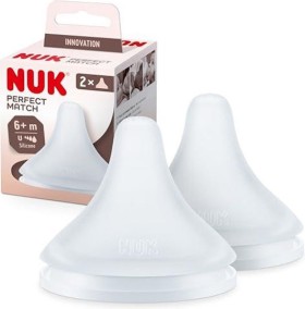 Nuk Perfect Match Θηλή Σιλικόνης για 6+ μηνών 2τμχ