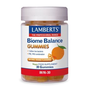 Lamberts Biome Balance Gummies Πρεβιοτικά με Γεύση Πορτοκάλι 30 Ζελεδάκια