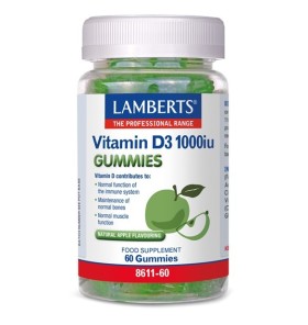 Lamberts Vitamin D3 1000iu Gummies Συμπλήρωμα Διατροφής Βιταμίνης D3 με Φυσική Γεύση Μήλου 60 ζελεδάκια
