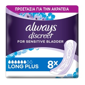 Always Discreet Lady Size 6 Σερβιέτες Για Ακράτεια Long Plus 8τμχ