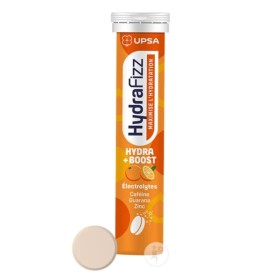 Upsa HydraFizz Boost Ηλεκτρολύτες με Καφεϊνη και Guarana με Γεύση Πορτοκάλι 16 Αναβράζοντα Δισκία