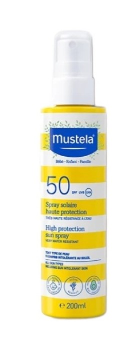 Mustela Sun Αντηλιακό Spray Γαλάκτωμα Σώματος & Προσώπου SPF50+ 200ml