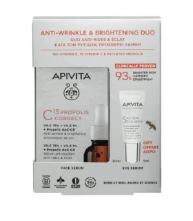 Apivita Bee Tech Concentrates Promo C15 Propolis Correct Αντιρυτιδικός και Αντιοξειδωτικός Ορός Λάμψης με Πρόπολη και Βιταμίνη E & C 30ml και δώρο 5 Action Eye Serum 5ml