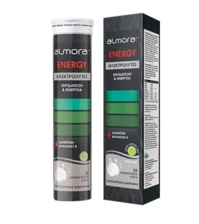 Almora Energy Plus Electrolytes Ηλεκτρολύτες με Καφεϊνη και Βιταμίνες Β για Ενέργεια 25 αναβράζοντα δισκία