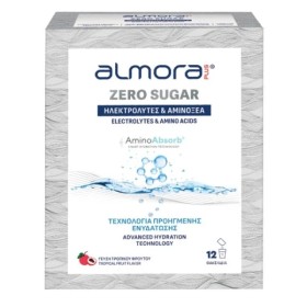 Almora Plus Zero Sugar Ηλεκτρολύτες & Αμινοξέα σε Γεύση Τροπικού Φρούτου 12 φακελίσκοι
