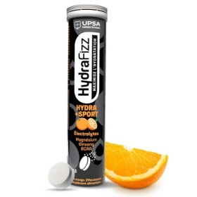UPSA Hyrdrafizz Hydra + Sport, Ηλεκτρολύτες με Μαγνήσιο, Ginseng, BCCA και Βιταμίνη C με Γεύση Πορτοκάλι 16 αναβράζοντα δισκία