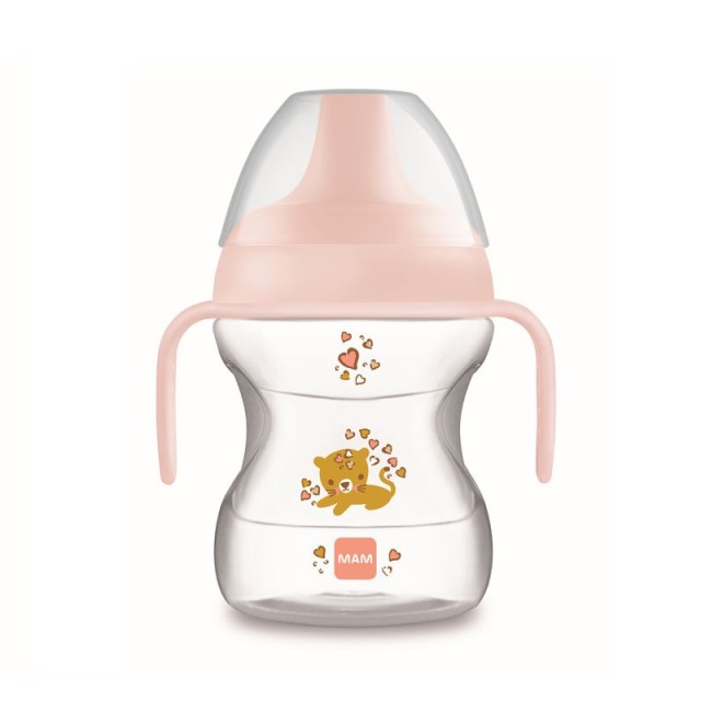 Mam Learn To Drink Cup Πλαστικό Εκπαιδευτικό Ποτηράκι για 6m+ 190ml Ροζ