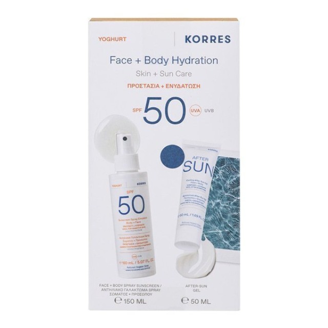 Korres Αντηλιακό Γαλάκτωμα Spray Σώματος - Προσώπου SPF50 150ml+ ΔΩΡΟ After-Sun Gel Προσώπου - Σώματος 50ml
