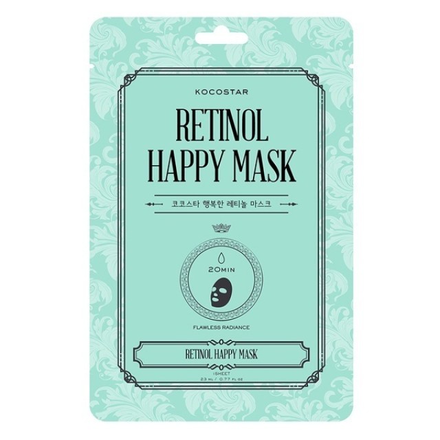 Kocostar Retinol Happy Mask Εμποτισμένη Μάσκα Προσώπου Ρετινόλης για Λεία & Λαμπερή Επιδερμίδα 1τμχ