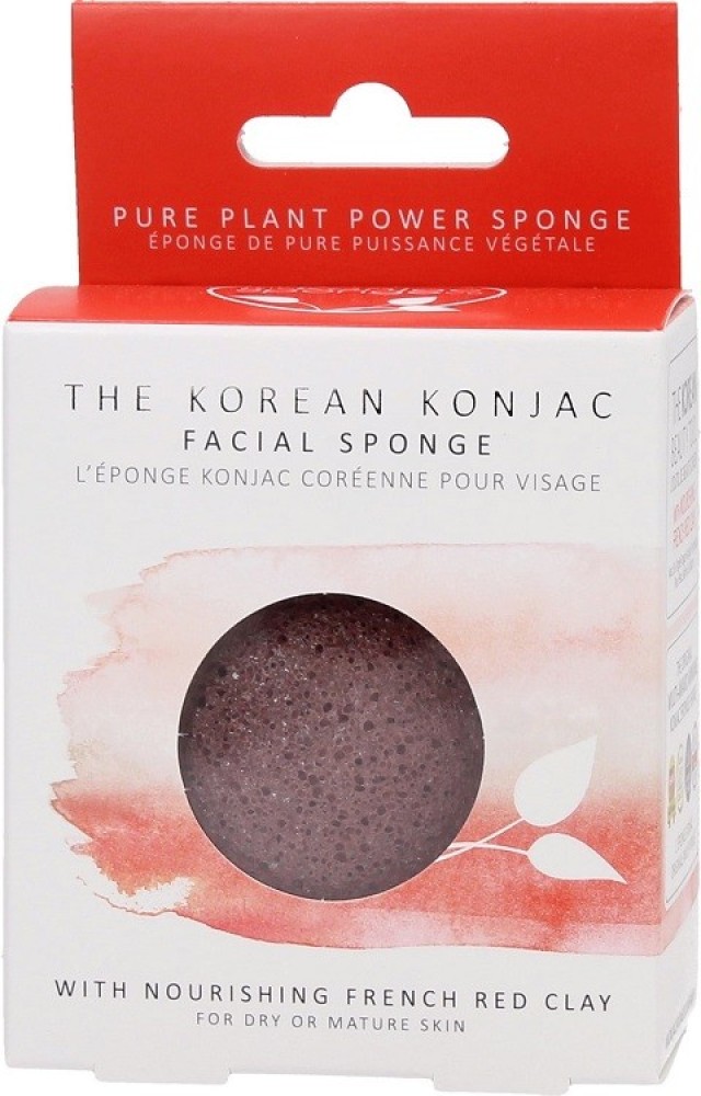 The Konjac Sponge Co? Σφουγγάρι Σώματος από Αγνό Konjac και Κόκκινο Άργιλο για Ξηρές ή Ώριμες Επιδερμίδες